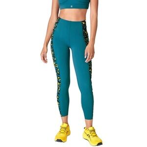 Sweaty Betty Power UltraSculpt High Waist Leggings Blue Leopard- Size 6